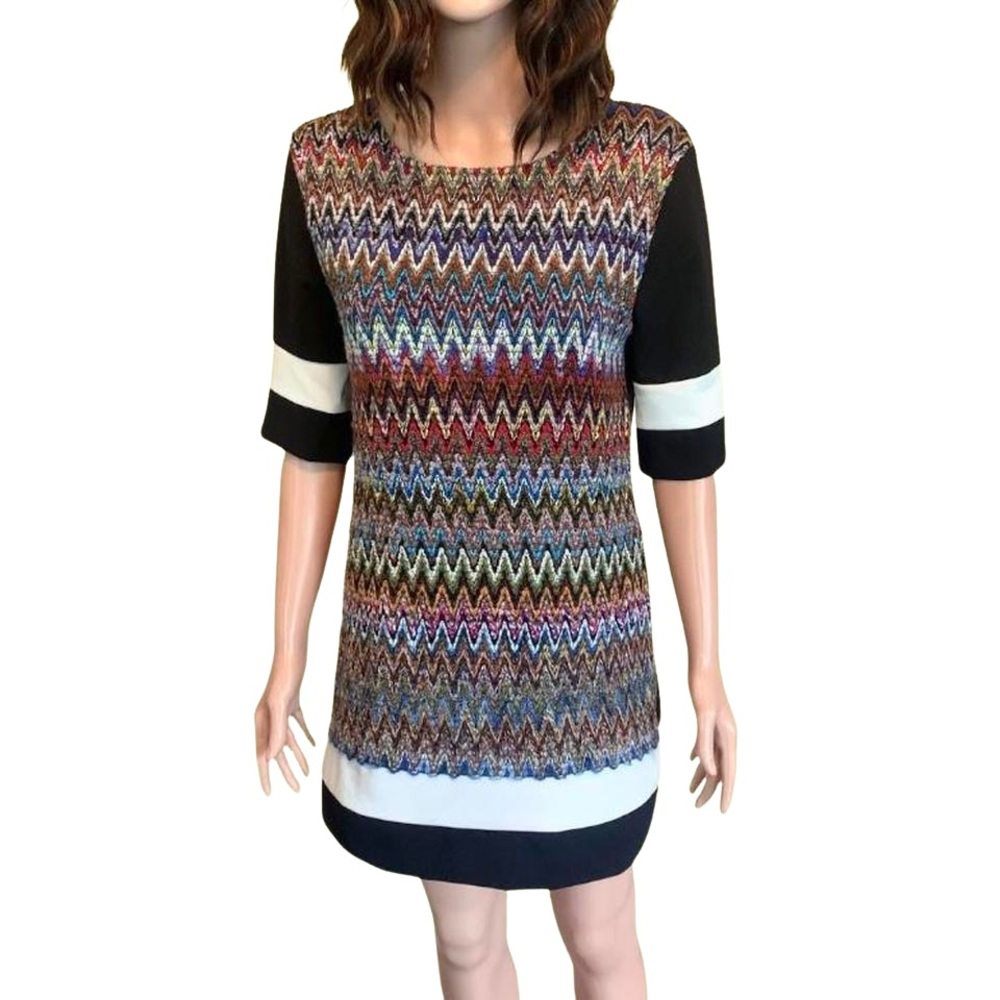 New Collection Multicolor Knit Minidress
